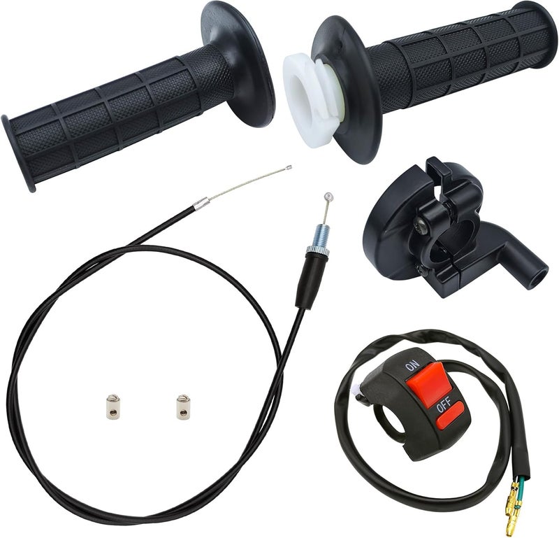 Strongthium 7/8" 50inch Mini Bike Throttle Cable Kit for Coleman CT200U CT200U-EX BT200 Predator 196 212 Baja Mb165 Mb200 SSR125 CRF50 Pit Dirt Bike ATV Quad & Handle Grips On Off Switch Adjustable - Image 1